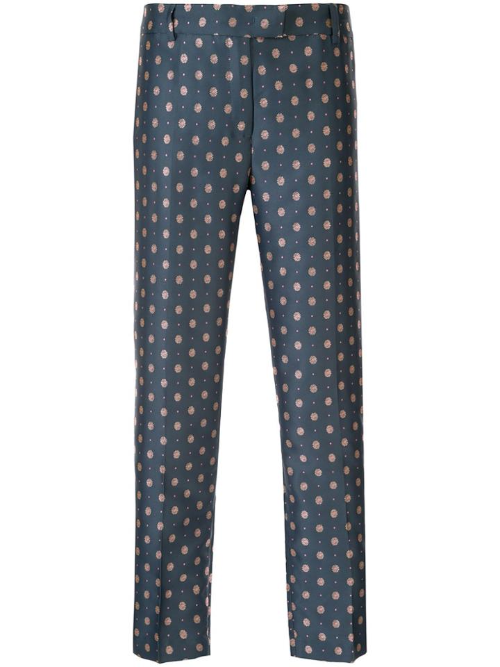 Paul & Joe Floral Print Cropped Trousers - Blue