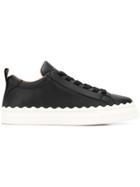 Chloé Flat Lace-up Sneakers - Black