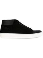 Lanvin Contrasting Toe Hi-top Sneakers, Men's, Size: 5, Black, Leather/suede/rubber