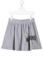 Moschino Kids Teen Bear Logo Mini Skirt - Grey