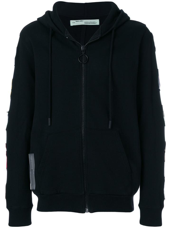 Off-white Patch Detail Hoodie - Black