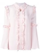 Vivetta Ruffle Detail Shirt, Women's, Size: 42, Pink/purple, Viscose
