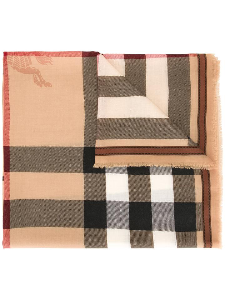 Burberry - House Check Scarf - Women - Cashmere - One Size, Women's, Nude/neutrals, Cashmere