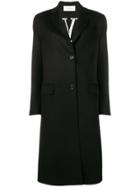 Valentino Vltn Single Breasted Coat - Black