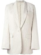 Helmut Lang Long Blazer, Women's, Size: Ii, Nude/neutrals, Silk/viscose/cotton