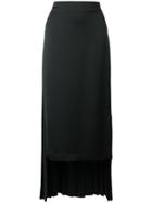 Maison Margiela Pleated Asymmetrical Long Skirt - Black