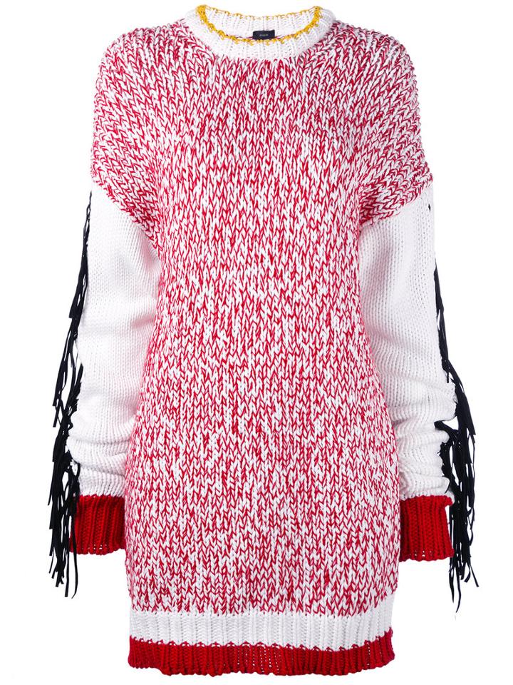 Joseph - Fringe Trim Oversize Sweater - Women - Cotton/polyamide - Xs, White, Cotton/polyamide