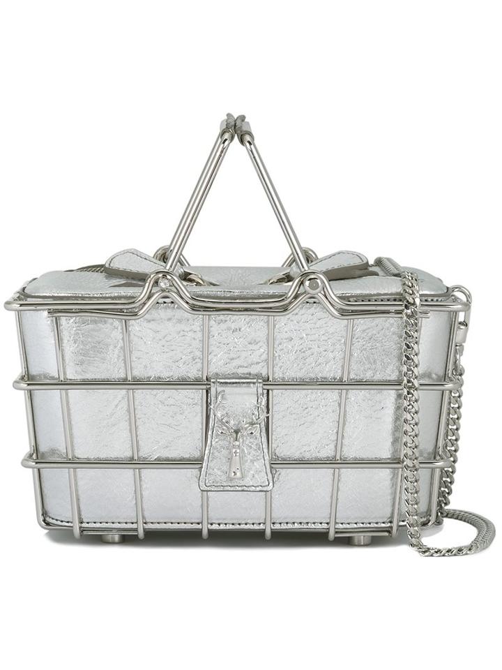 Savas Mini 'caroline' Basket Bag, Women's, Grey
