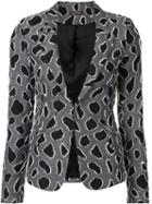 Sophie Theallet Abstract Pattern Blazer, Women's, Size: 6, Black, Silk/cotton/acrylic/viscose