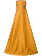 Rochas Sleeveless Dragon Fly Embellished Gown - Yellow & Orange