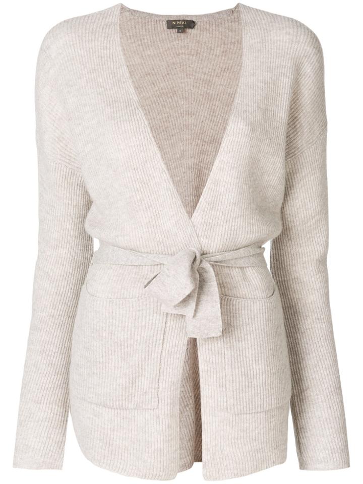 N.peal Belted Cardigan - Nude & Neutrals