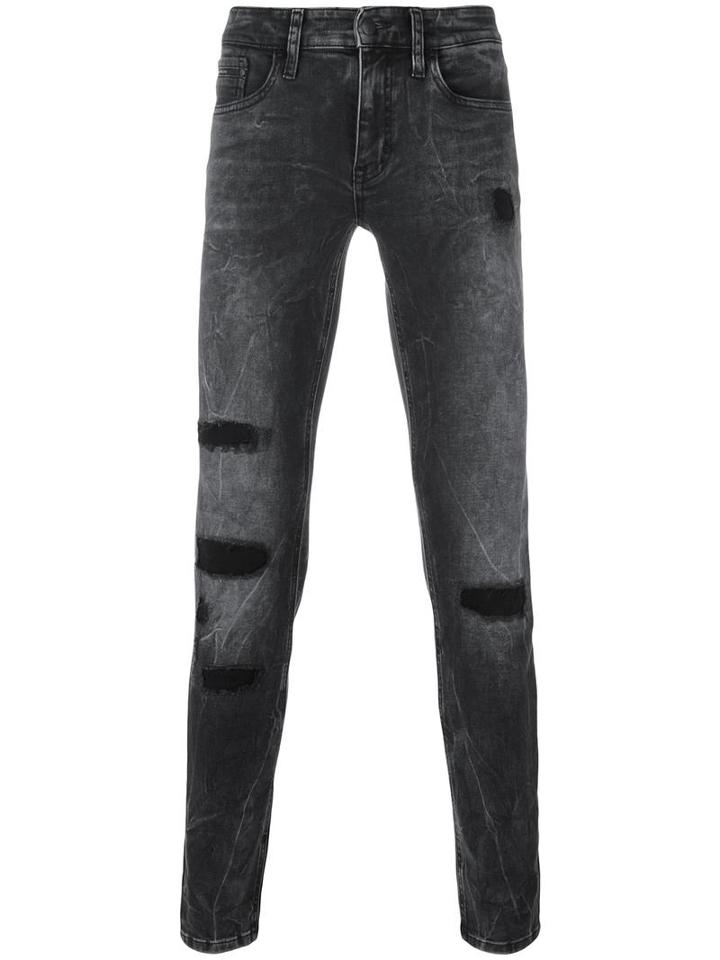 Calvin Klein Jeans Distressed Skinny Jeans, Men's, Size: 31, Black, Cotton/spandex/elastane