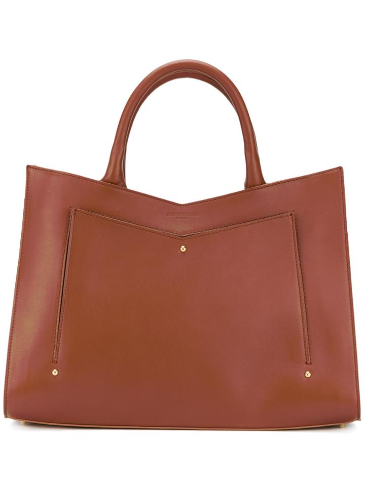 Sara Battaglia Plisse Tote - Nude & Neutrals