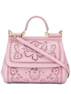 Floral Sicily Tote - Women - Lamb Skin - One Size, Pink/purple, Lamb Skin, Dolce & Gabbana