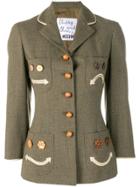 Moschino Vintage Embroidered Buttoned Jacket - Green