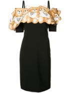 Moschino - Teddy Off The Shoulder Dress - Women - Polyester/triacetate - 38, Black, Polyester/triacetate