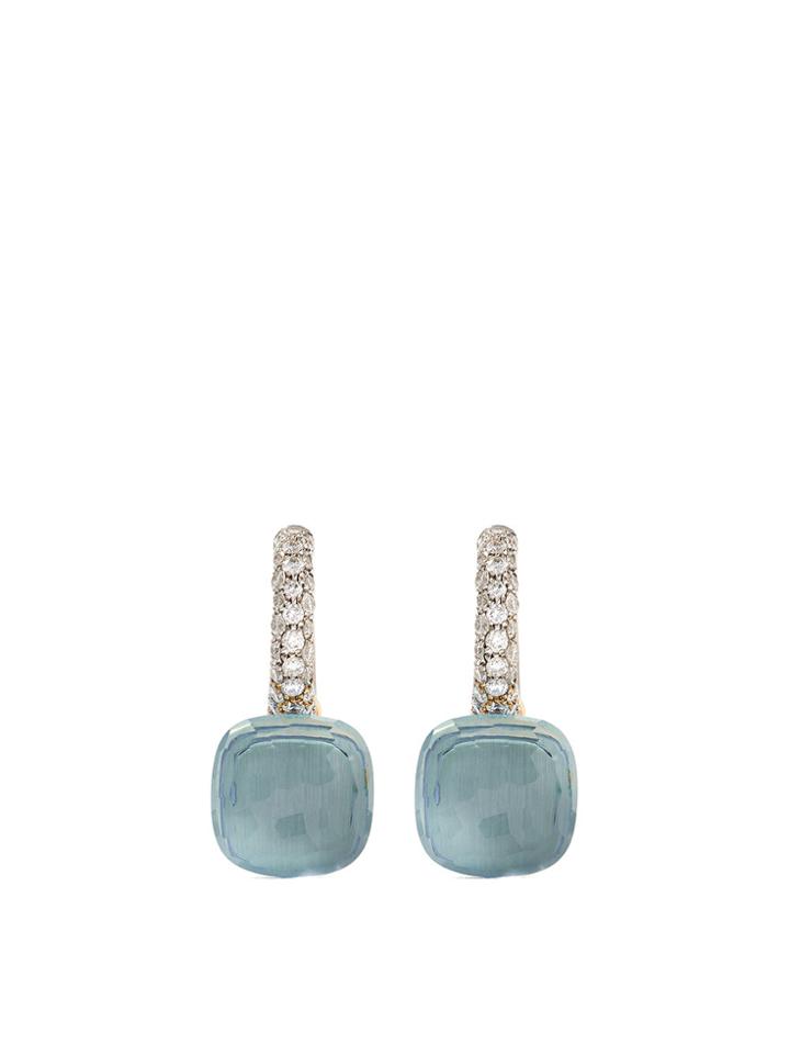 Pomellato 18kt Rose & White Gold Nudo Topaz & Diamond Earrings -