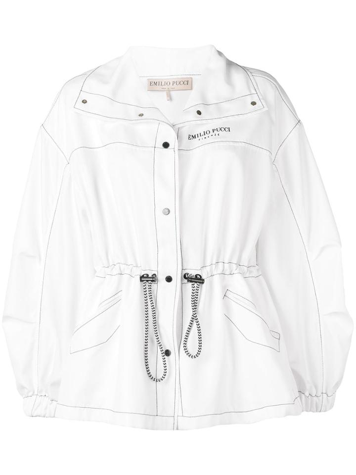 Emilio Pucci Drawstring Waist Jacket - White