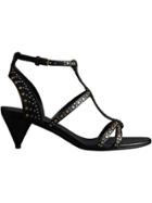 Burberry Riveted Leather Cone-heel Sandals - Black