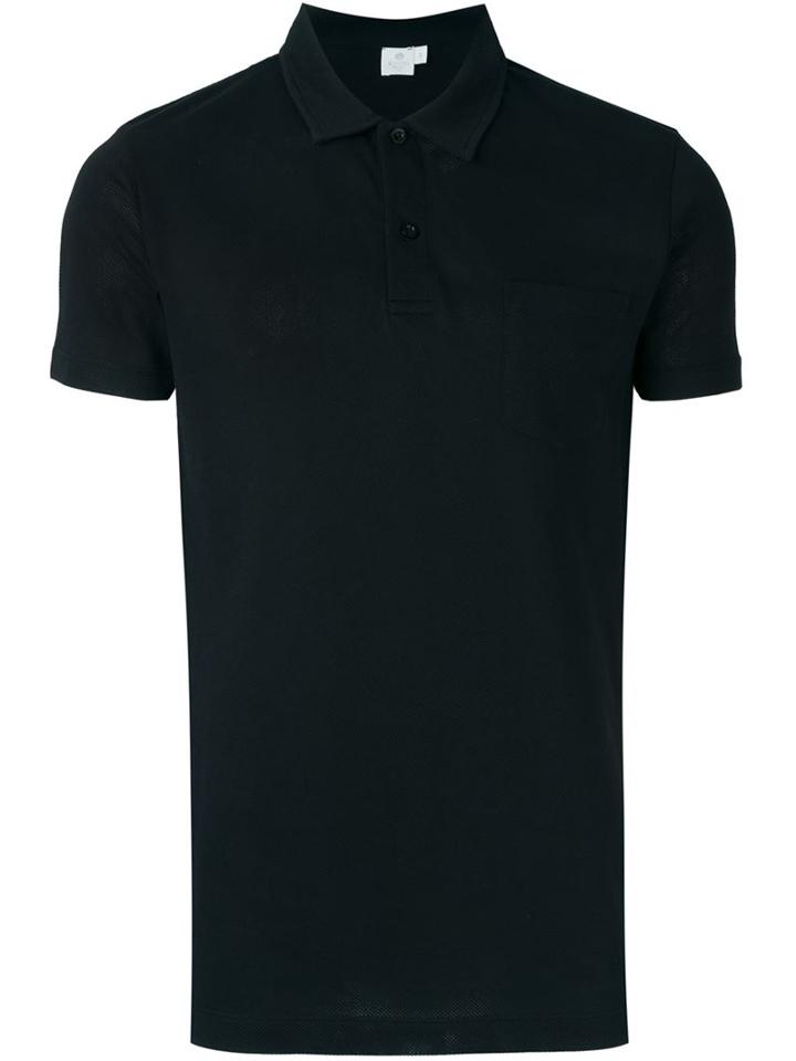 Sunspel Classic Polo Shirt, Men's, Size: S, Black, Cotton