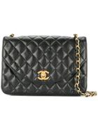 Chanel Vintage Single Chain Half-flap Shoulder Bag - Black