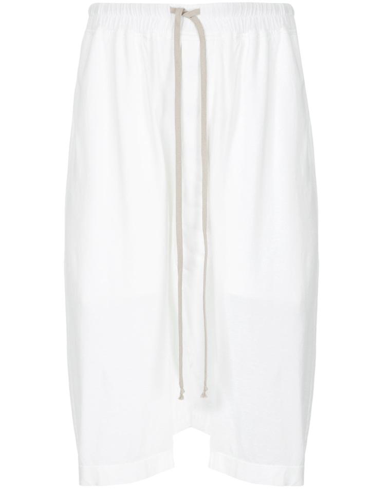 Rick Owens Drkshdw Drop Crotch Shorts - White