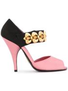 Prada Embellished Peep Toe Sandals - Pink