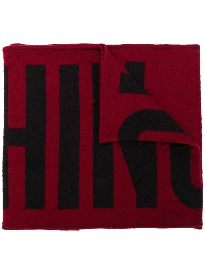 Moschino Monogram Logo Scarf - Red