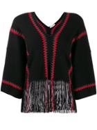 Sonia Rykiel Two Tone Knitted Jumper - Black