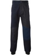 Diesel Black Gold - Patchwork Gathered Ankle Trousers - Men - Cotton - M, Blue, Cotton