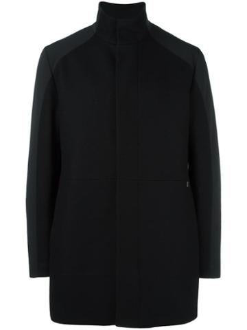 Bikkembergs Single Breasted Coat, Men's, Size: 52, Black, Polyamide/virgin Wool/viscose/spandex/elastane