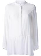 Cityshop Band Collar Shirt, Women's, White, Rayon