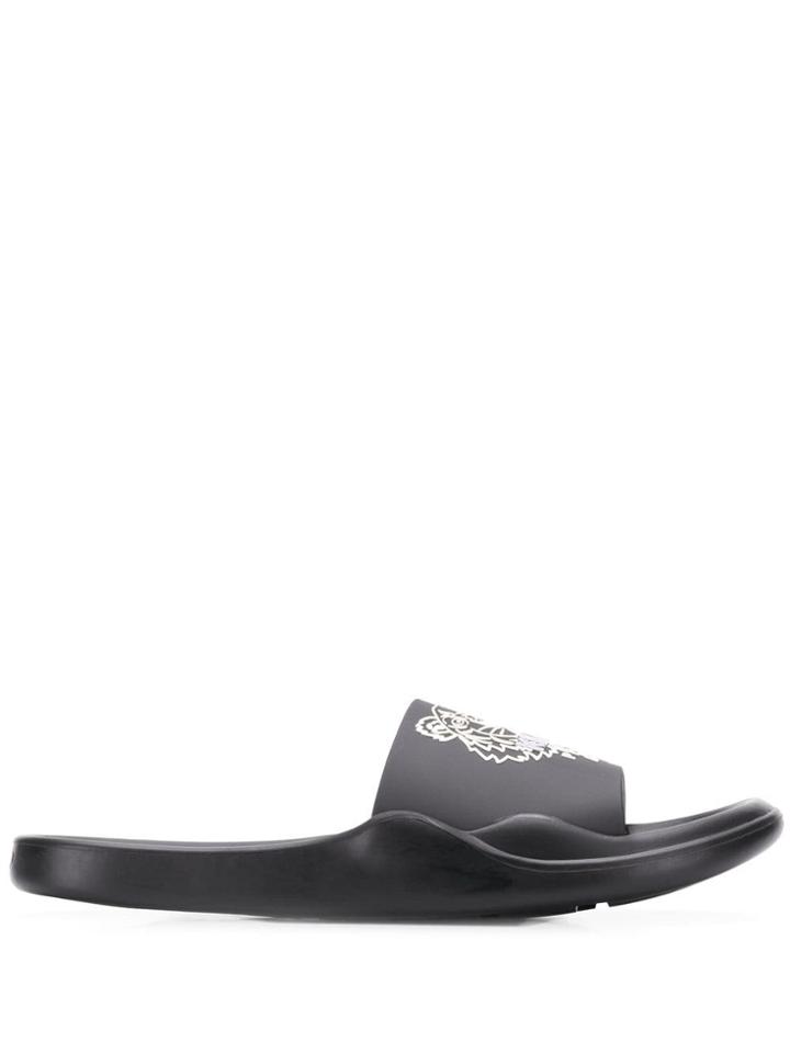 Kenzo Tiger Logo Sliders - Black