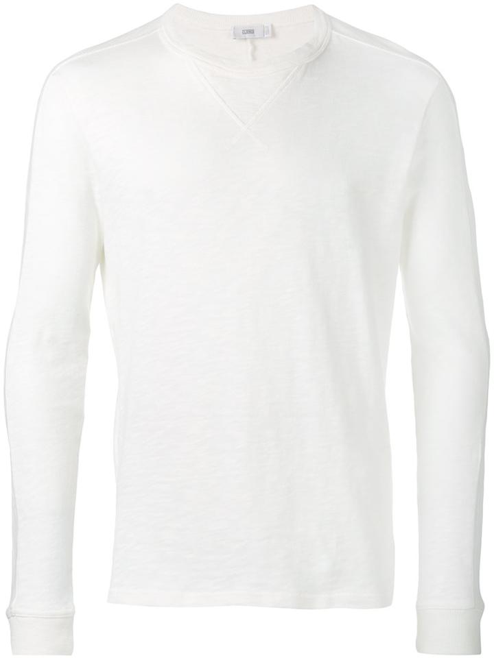 Closed Crew Neck Sweatshirt, Men's, Size: Medium, White, Cotton