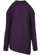 Aula Cold Shoulder Knitted Jumper - Pink & Purple