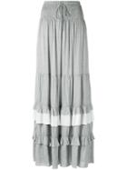 Pleated Maxi Skirt - Women - Viscose - 38, Grey, Viscose, Lilly Sarti