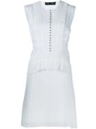 Proenza Schouler Sleeveless Fil Coupé Dress, Women's, Size: 4, White, Silk/polyester/rayon/triacetate