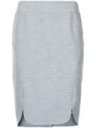 Thomas Wylde Scalloped Pencil Skirt - Grey