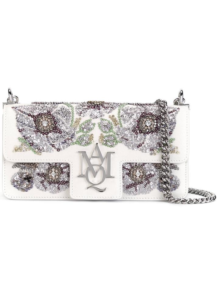 Alexander Mcqueen Insignia Clutch Satchel, Women's, White, Leather/pvc