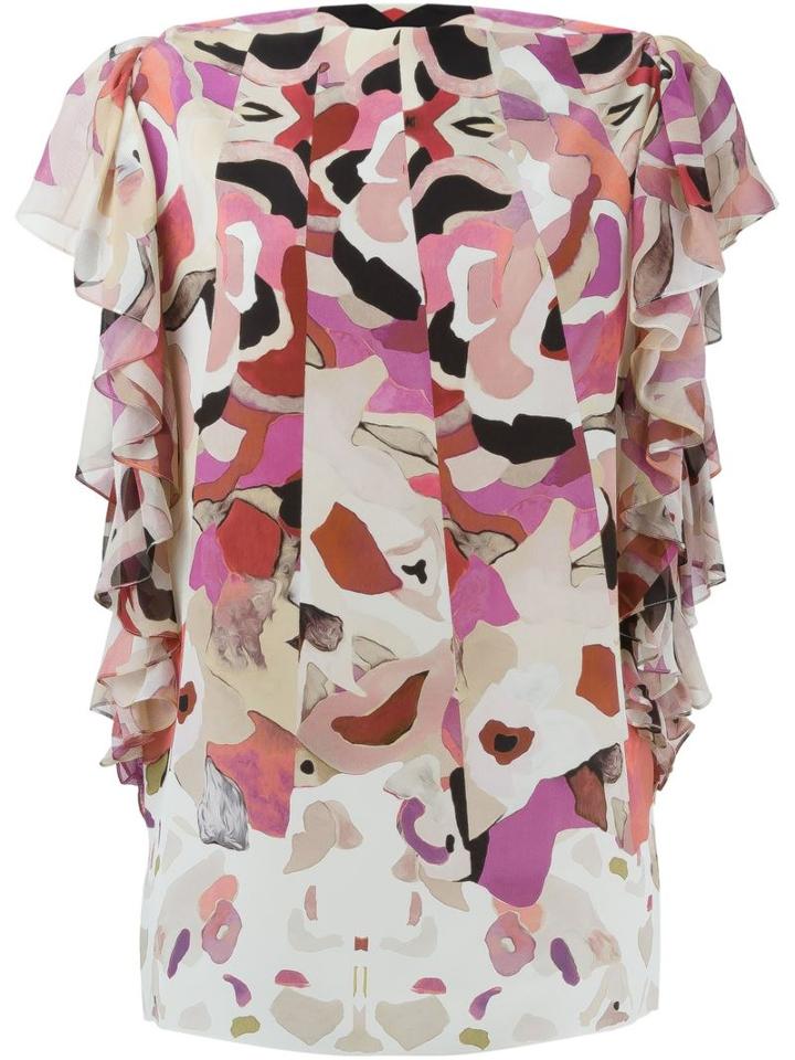 Roberto Cavalli Kaleidoscope Floral Print Blouse, Women's, Size: 44, Pink/purple, Silk