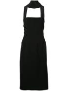 Christopher Esber Reverse Pleat Halter Dress, Women's, Size: 8, Black, Polyester/spandex/elastane