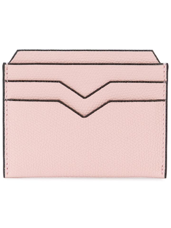 Valextra Pebbled Cardholder - Pink & Purple