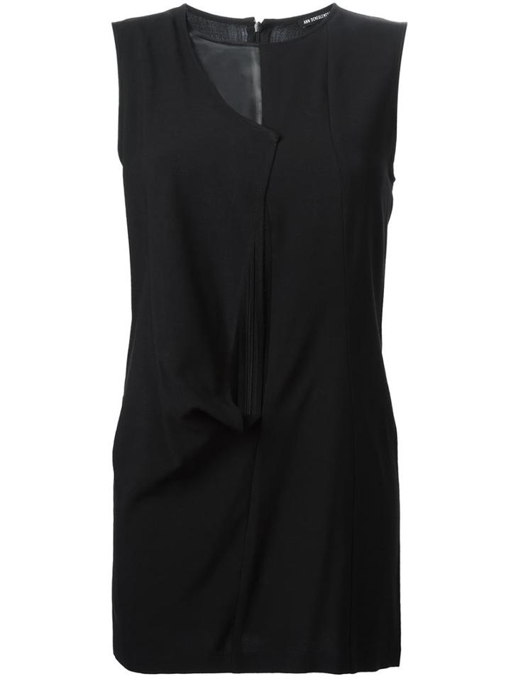 Ann Demeulemeester Sheer Panelled Tank, Women's, Size: 40, Black, Silk/spandex/elastane/viscose/virgin Wool