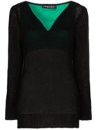 Y / Project V-neck Knitted Jumper - Black