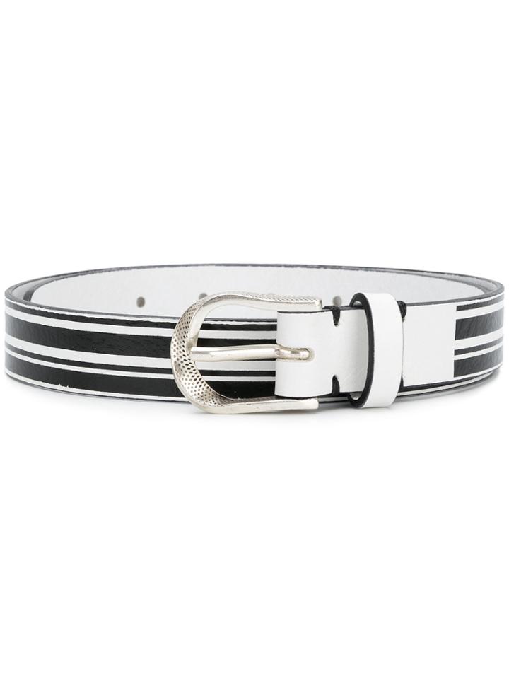 Iro Striped Belt - White