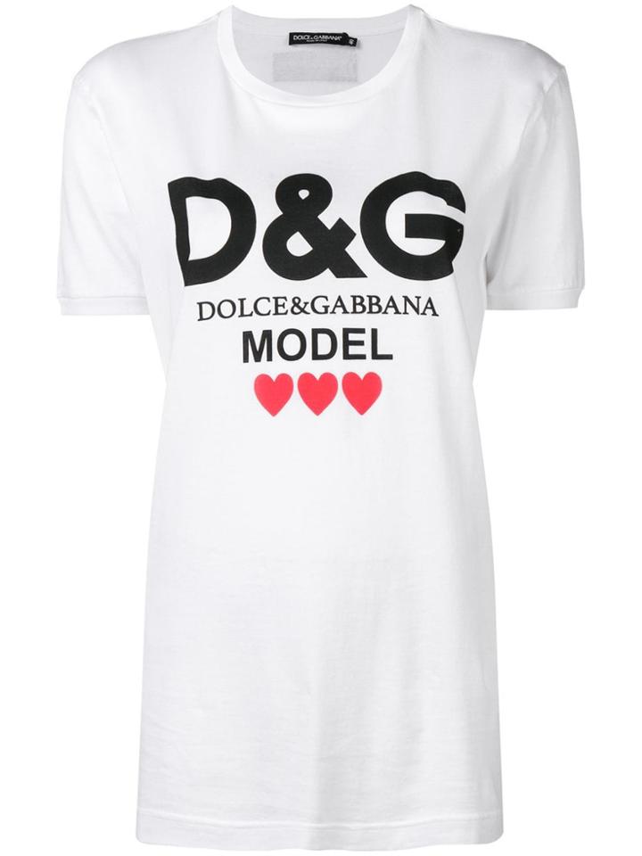 Dolce & Gabbana Longline Logo T-shirt - White