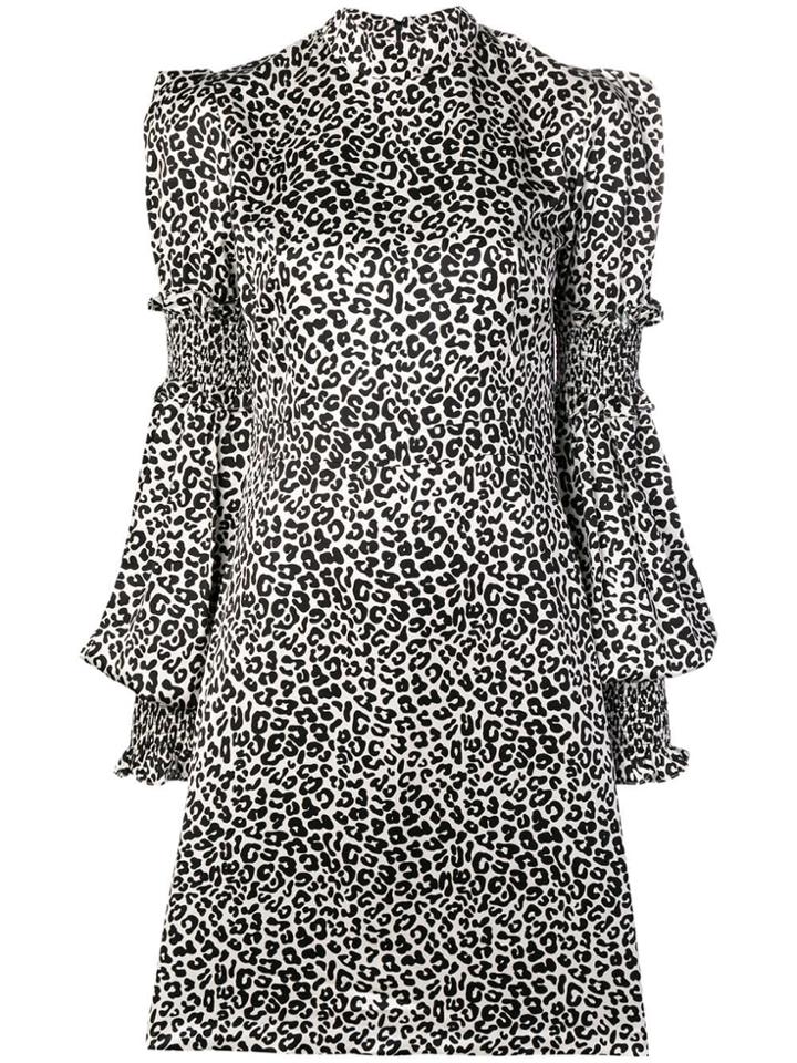 Wandering Leopard Print Dress - White