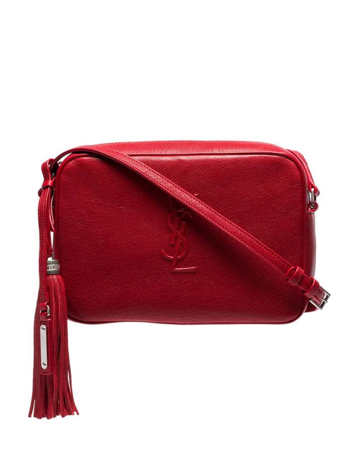 Saint Laurent Red Lou Crossbody Leather Bag
