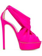 Casadei Draped Crossover Sandals - Pink & Purple