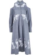 Victoria Beckham Cold-shoulder Embroidered Dress